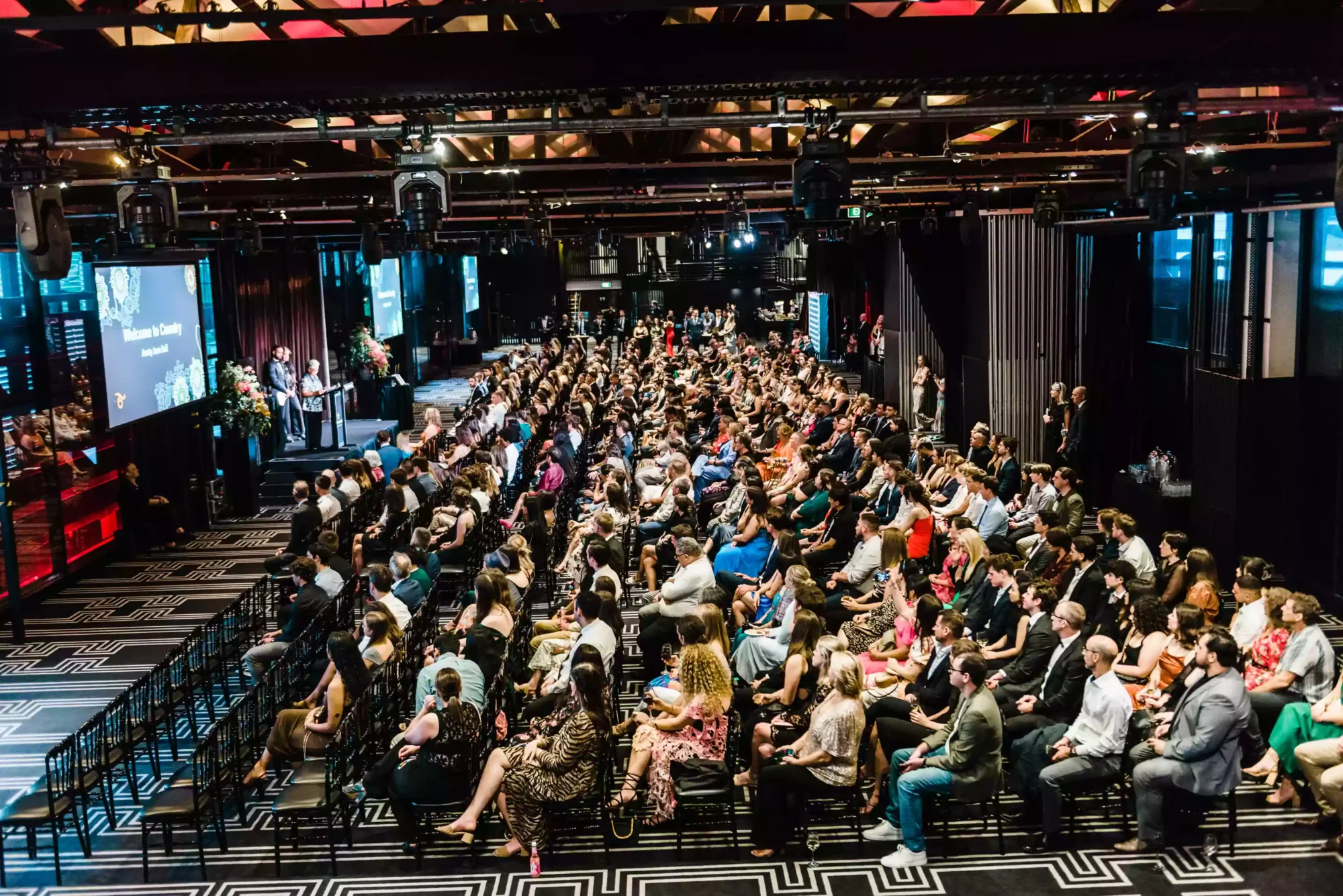 large crowd at awards ceremony